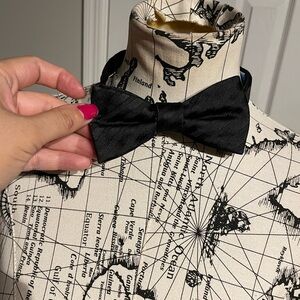 🤍Bow formal evening strips print stripped pattern fancy tuxedo party tomboy goth